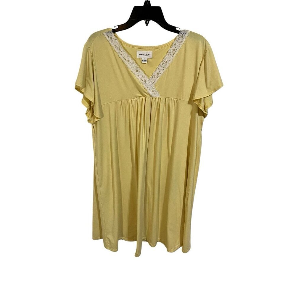 Dignity Pajamas Women's Large Sleepwear Short Sleeve Nightgown Soft Sleepshirt
